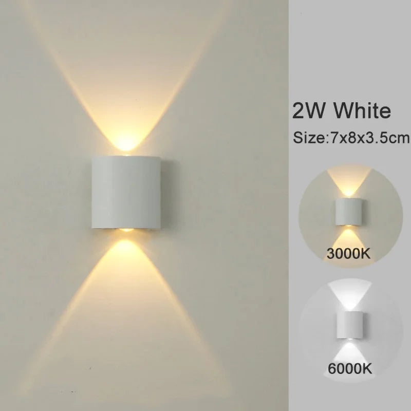 LED Wall Sconces Modern Indoor Outdoor Lamp, White Up Down Wall Mount Lights for Living Room Hallway Bedroom Decor