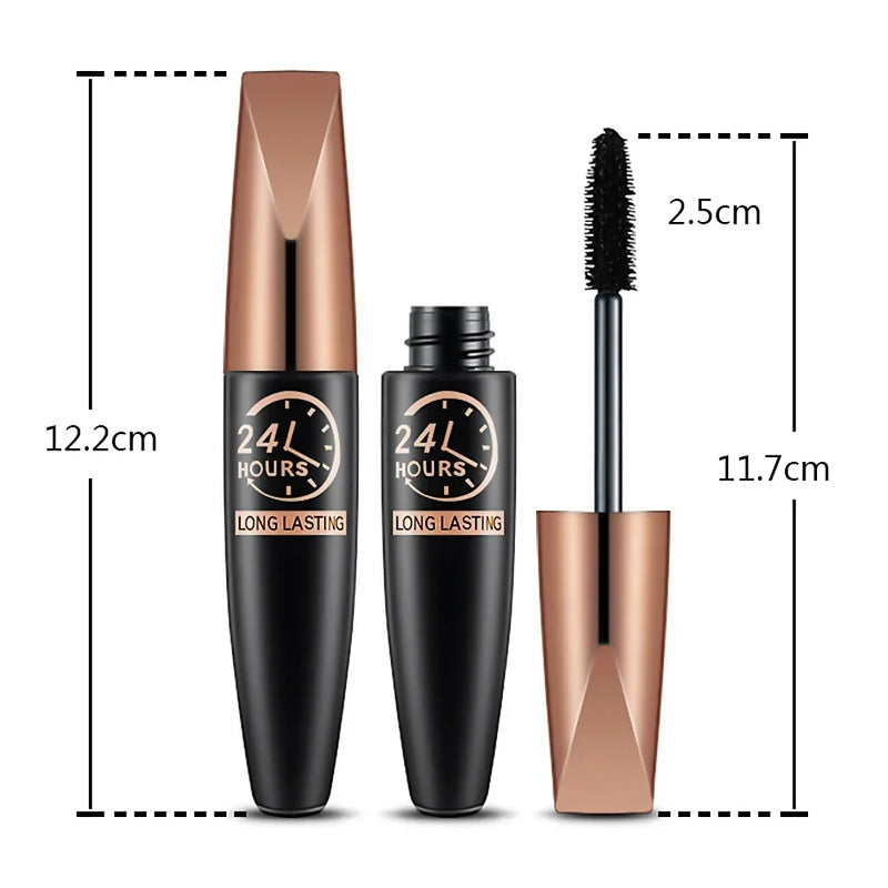 5D Waterproof Mascara Lengthens Eyelashes Extension Black Silk Fiber Mascara Female Makeup Cosmetic Waterproof Mascara