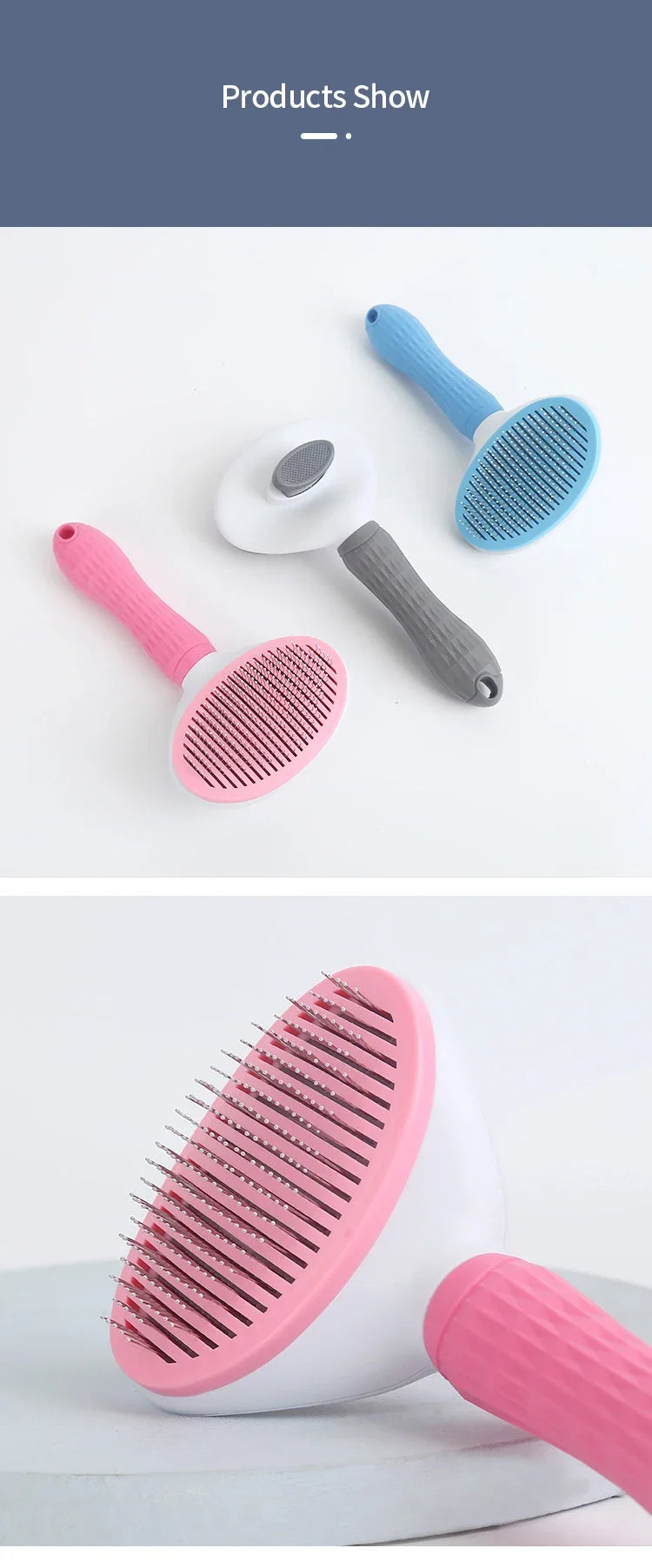 Pet Cat Hair Brush Dog Comb Grooming And Care Cat Brush Stainless Steel Comb For Long Hair Dog Cleaning Pets Cat Dog Accessories