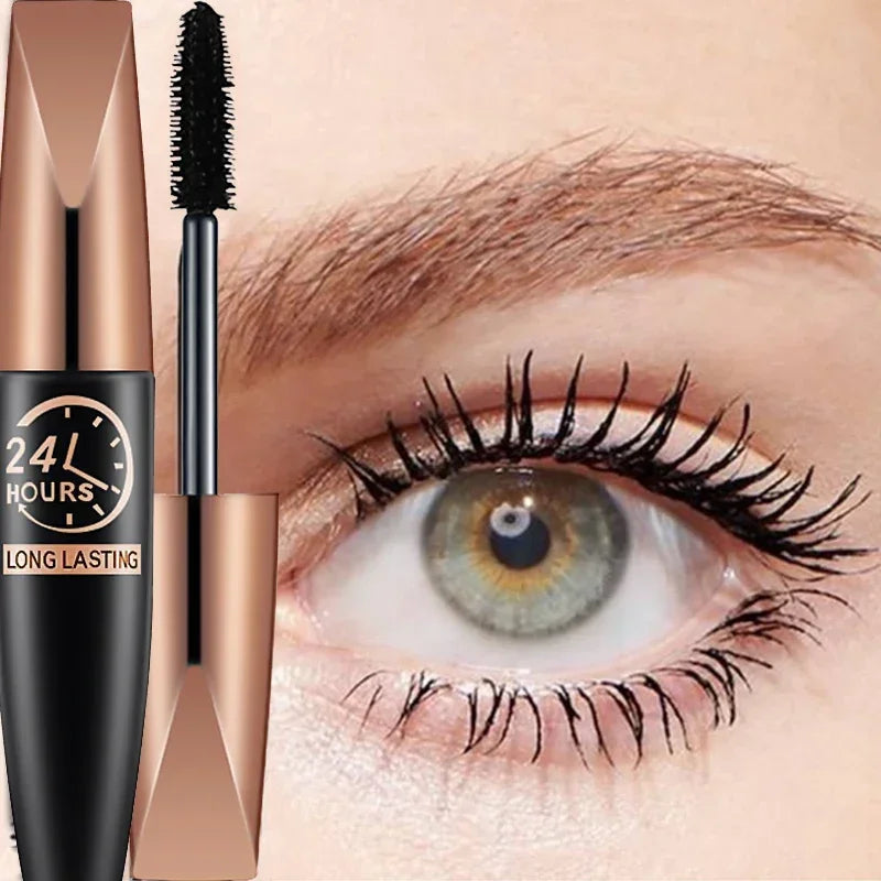 5D Waterproof Mascara Lengthens Eyelashes Extension Black Silk Fiber Mascara Female Makeup Cosmetic Waterproof Mascara