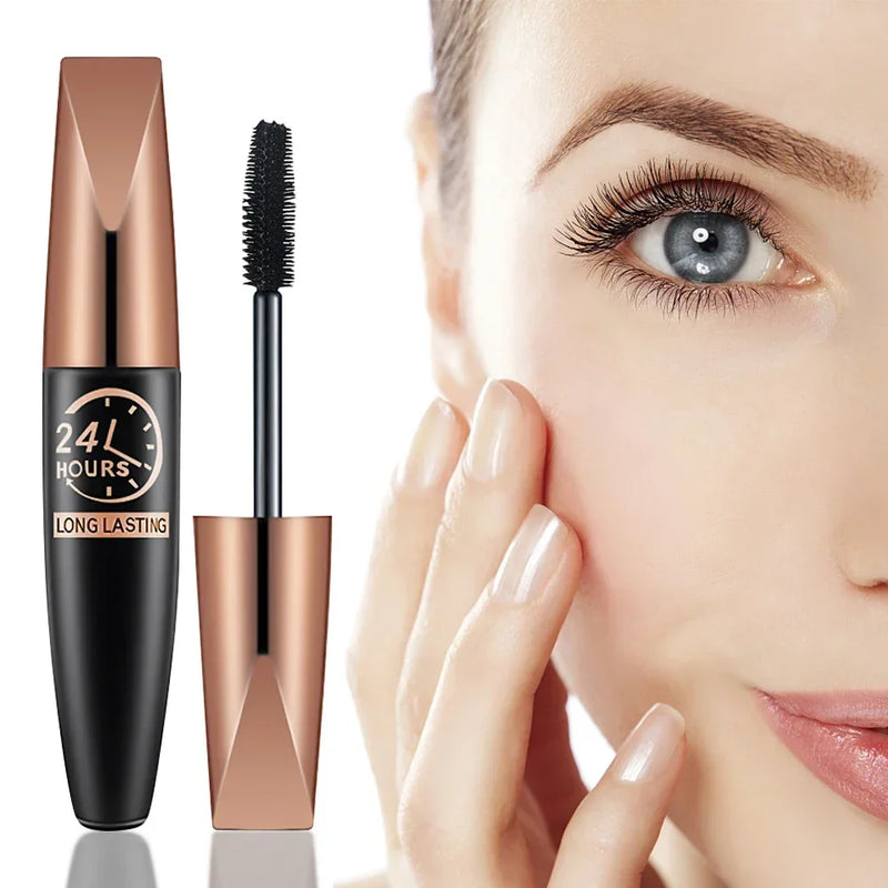 5D Waterproof Mascara Lengthens Eyelashes Extension Black Silk Fiber Mascara Female Makeup Cosmetic Waterproof Mascara