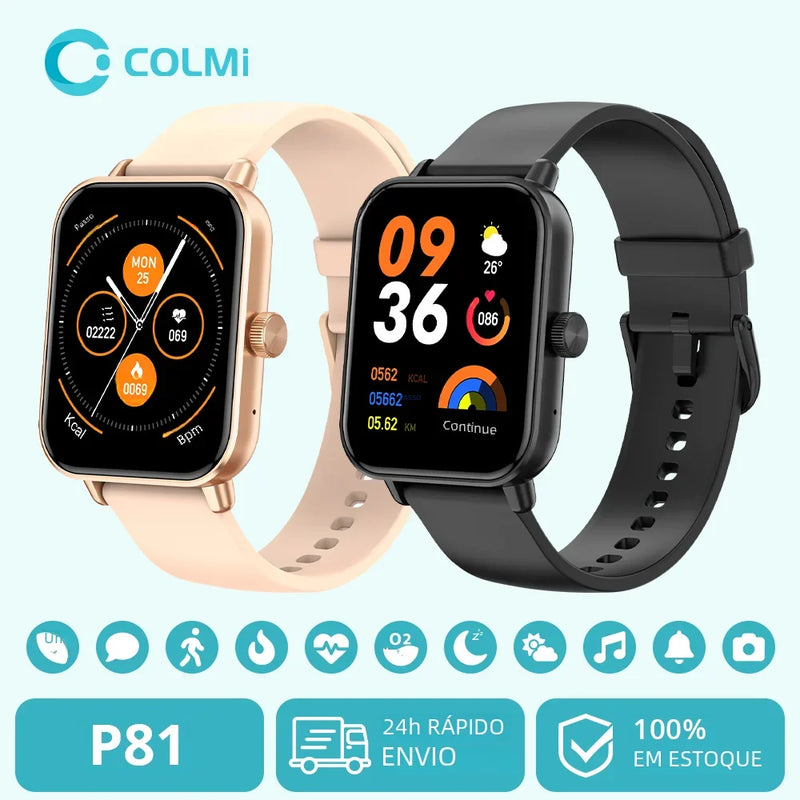 COLMI P81 Voice Calling Smart Watch Ultra 1.9 inch Screen 24H Health Monitor 100+ Sports Modes, Bluetooth Smartwatch Men Women