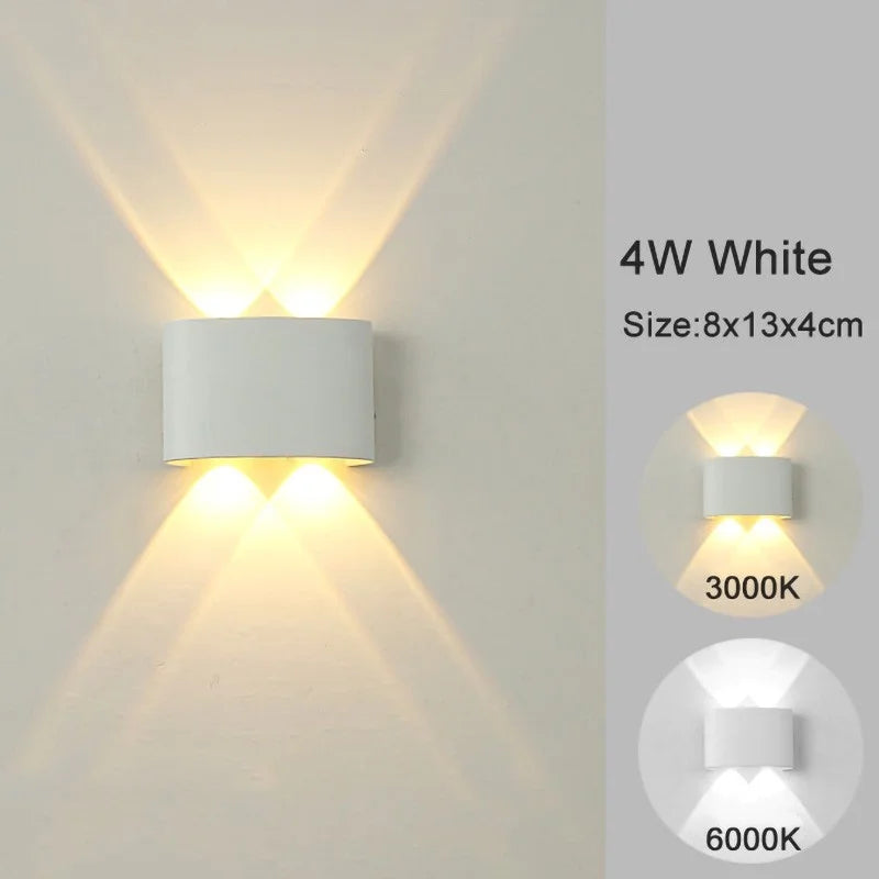 LED Wall Sconces Modern Indoor Outdoor Lamp, White Up Down Wall Mount Lights for Living Room Hallway Bedroom Decor